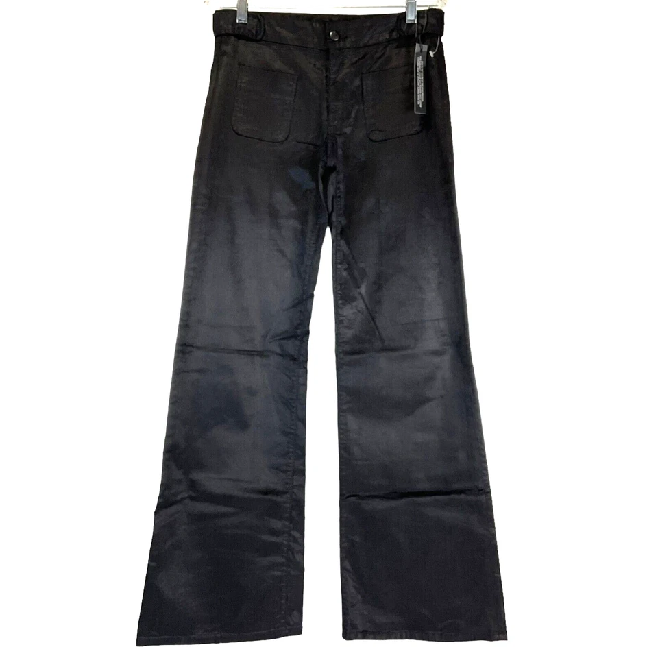 Pantalones Joe's para mujer talla 30" negros pana tiro medio pierna ancha bolsillos delanteros $248 nuevos con etiquetas Foto 1 de 4