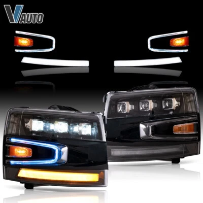 VLAND Headlights Projector For 2007-2014 Chevy Silverado 1500 2500HD 3500HD Pair - Image 1 of 4