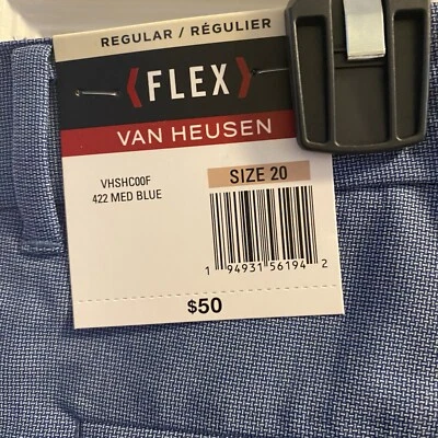 Pantalones/pantalones de vestir Van Heusen azul flexible ajuste regular talla 20 para niños Foto 1 de 4