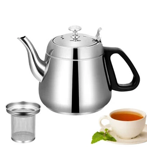 1.5L Stainless Steel Teapot Tea Kettle Coffee Pot With Tea Strainer - Picture 1 of 9
