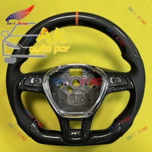 Carbon Fiber Steering Wheel Fit for Volkswagen Golf GTI/R MK7 Jetta Polo Passat - Picture 1 of 7