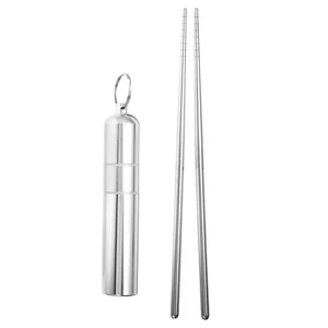 Stainless Steel Chopstick Set Student Portable Travel Chopsticks Reusable Bags - Picture 1 of 12