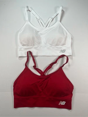 New Balance Strappy Sports Bra Bundle NWOT Red White Size Large Comfort Support - Image 1 of 4
