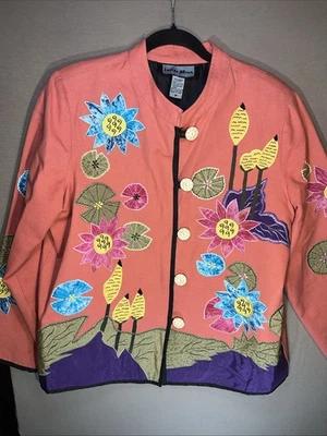 Blazer para mujer Indigo Moon apliques medianos bordado floral moda ropa de trabajo Foto 1 de 4