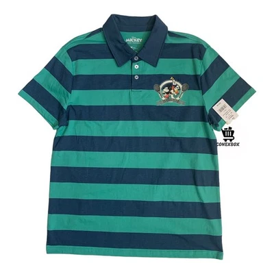 Nueva camisa polo a rayas manga corta club de tenis talla L de Mickey And Friends para hombre Foto 1 de 4