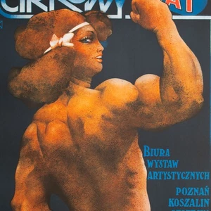 Waldemar Świerzy CYRK Zirkus Polen Pop Art Plakat Bodybuilderin Offsetdruck 1978 - Picture 1 of 3