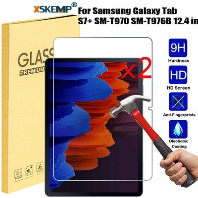 2Pcs For Samsung Galaxy Tab A7  S7 S7+ S6 Lite Tempered Glass Screen Protector - Image 1 of 4