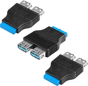 CERRXIAN 20 Pin USB 3.0 to Dual USB 3.0 Internal Header Splitter Adapter - x3 - Picture 1 of 8