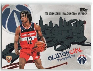 2025-26 Topps Flagship Clutch City Prospects Tre Johnson III #CC-6 Wizards RC - Picture 1 of 2