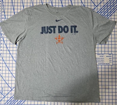 Nike Houston Astros Dri-fit Gray T-Shirt “ Just Do It ” Men's Size XXL  - Image 1 of 4