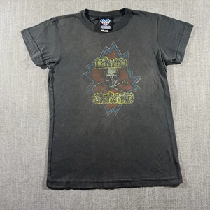 Vintage Lynyrd Skynyrd Shirt Youth Large Black Skull Band Tour Junk Food USA 70s - Bild 1 von 7