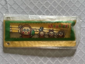 Monkichi Sanrio 90s Pencil Pouch Case Vinyl Slide Pencils Ruler Sharpener NEW - Picture 1 of 5