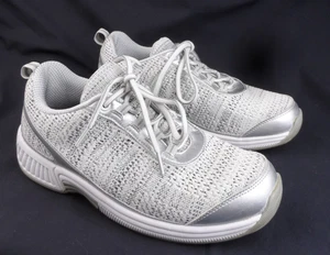 Scarpe da ginnastica basse Orthofeet BioFit 982 donna taglia 8,5M grigio metallizzato stringate - Foto 1 di 10