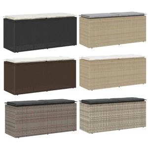 Gartenbank mit Kissen Poly Rattan Sitzbank Balkonbank Gartenmöbel Terrassenbank - Bild 1 von 26