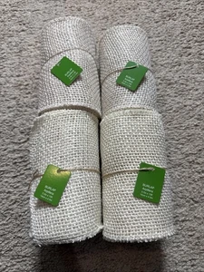 Off-White Burlap 5.5” X 15’ Lot Of Four - Picture 1 of 4
