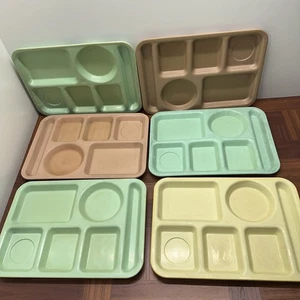 Vintage Cafeteria School Food Trays SiLite 614 Vintage Lot Of 6 - Picture 1 of 15