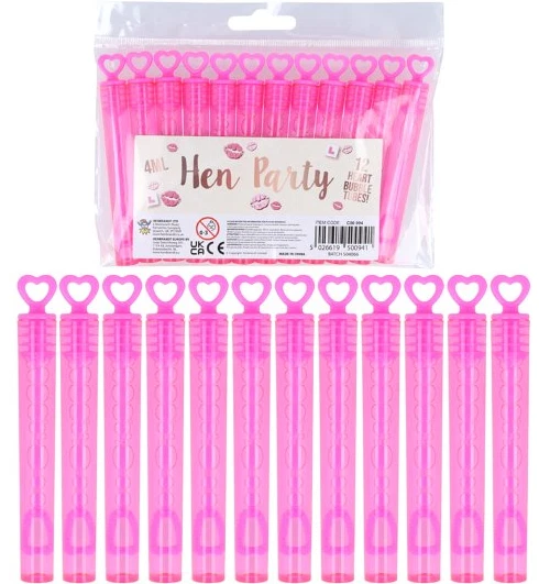 Henbrandt Heart Bubble Party Bag, Pink - 12 Piece