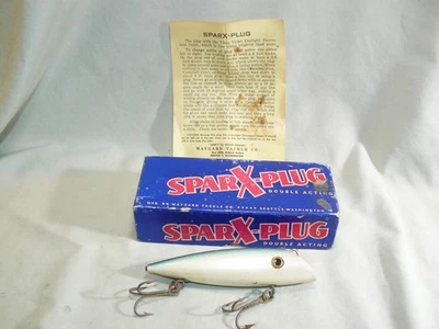 Vintage Sparx-Plug Wooden Salmon Plug Pearl Herring 5" with Box - Image 1 of 4