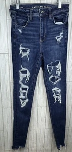 JEANS American Eagle destruidos Super Hi Rise Jegging para mujer talla 6 largo 6L - Imagen 1 de 8