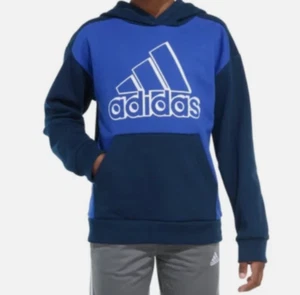 NEW Adidas Kids Boys Youth Fleece Hoodie Black/Gray, Blue/Navy, S, M, L, XL - Picture 1 of 2