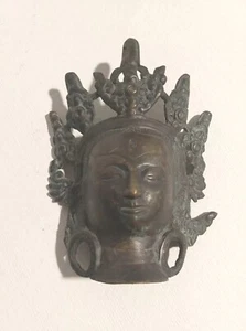 Antike Tibetisch Buddhistische Tara Indisch Messing Göttin Kopf Antik Hindu Buddha - Bild 1 von 10