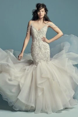 maggie sottero Brinkley wedding dress size uK12 Fishtail Ruffle Skirt - Image 1 of 3