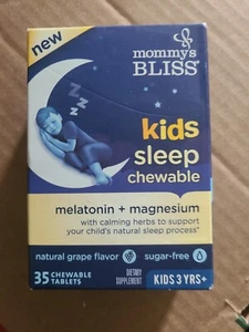 Kids Sleep Chewable Melatonin Sugar-free Grape 35 ct Exp Sept 2026 - Picture 1 of 5