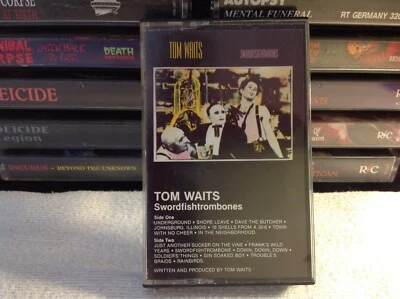 TOM WAITS SWORDFISHTROMBONES JAZZ ROCK CASSETTE '83 ISLAND OG NO BARCODE OOP - Image 1 of 4