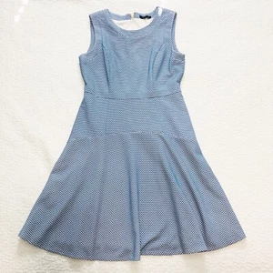 Tommy Hilfiger Size 8 Blue Textured Sleeveless Flare Dress - Picture 1 of 6