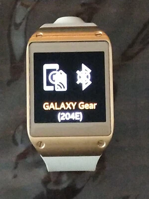 Samsung Galaxy Gear SM-V700 Smart Watch Gold & White New Battery - Image 1 of 4