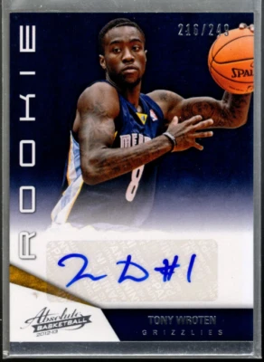 B3765- 2012-13 Absolute #249 Tony Wroten RC Auto /249 - NM-MT (ROOKIE CARD) - Image 1 of 2