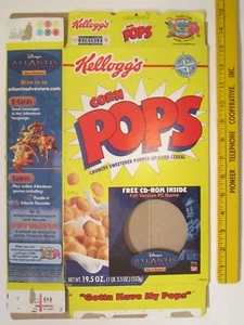 Empty Kellogg's Cereal Box 2001 CORN POPS Atlantis The Lost Empire Z130A30 - Picture 1 of 2
