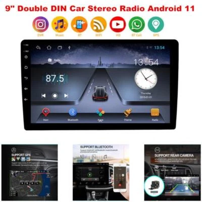 9" Double DIN Car Stereo Radio Android 11.0 Multimedia Video Head Unit GPS Navi - Imagem 1 de 4