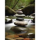 Zen Massage Stone Waterfall River Nature Beauty Salon Art Canvas Print 18X24