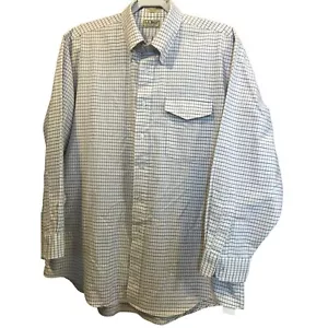LL Bean Shirt Men's Sz L USA Button Down 17.5-34 Tattersall Plaid LS - Picture 1 of 6
