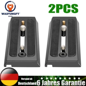 2Stück Schnellwechselplatte mit 1/4" 3/8" Schraube für Manfrotto 501 503 701 HDV - Bild 1 von 11
