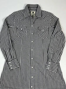 Levis Womens Dress Plaid Shirt Pearl Snap Western Midi Pockets Blue Size Medium - Picture 1 of 6
