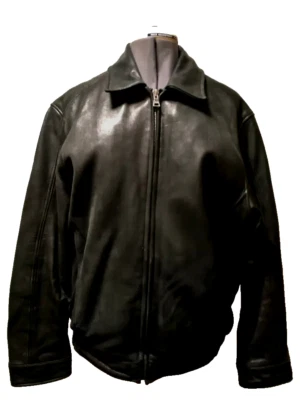 Marc New York Andrew Marc Women's Black leather Zip Out Liner  Zip Moto Jacket L - Image 1 of 4