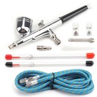 Dual Action Gravity Feed Airbrush Gun 0.2/0.3/0.5mm Spray Paint Tattoo Nail kits