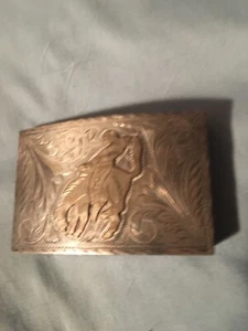 Sterling Silver Hand-Engraved Western Belt Buckle 3.25" X 2" Signed - Picture 1 of 2