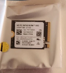 WD PC SN740 2TB M.2 2230 Universal SSD NVMe PCIe4x4, MS Surface Steam Deck, ROG - Picture 1 of 2