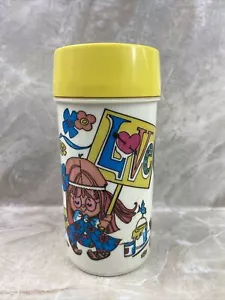 Vintage Aladdin Hippie Flower Girl Thermos Safety Sealed - Picture 1 of 13