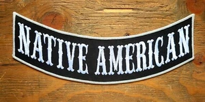 NATIVE AMERICAN BIKER ROCKER PATCH 12"X3" motorcycle jacket vest fits harley  - Picture 1 of 4