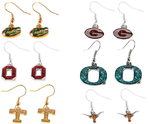 glitter earring dangle charm NCAA Pick your team Cover
