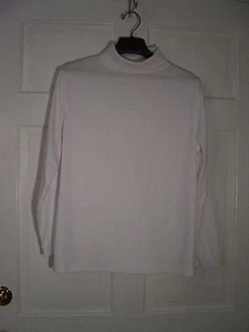 WOMENS "EXPRESSIONS" WHITE  TURTLE NECK LONG SLEEVED  PULLOVER SZ L - Picture 1 of 2