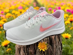 Nike Girls Star Runner 3 SE Running Shoes Sneakers White Pink Size 6.5 Youth - Picture 1 of 9