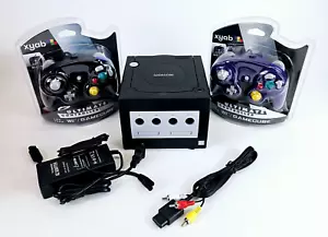 Console Nintendo GameCube nera DOL-101 con pacchetto 2 controller testata e pulita - Foto 1 di 15