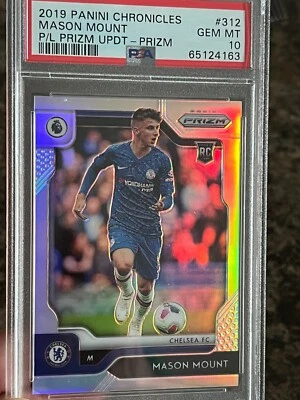 Mason Mount 2019-20 Chronicles EPL Prizm SILVER #312 Rookie RC PSA 10 Man United - Image 1 of 4