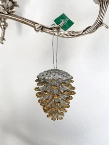 NWT! NEW! KURT S ADLER Silver Pinecone Christmas Tree Ornament Holiday Decor - Picture 1 of 8