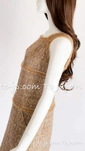 CHANEL 05S Gold Metallic Woven Tweed Dress 40 US8 - Picture 1 of 24